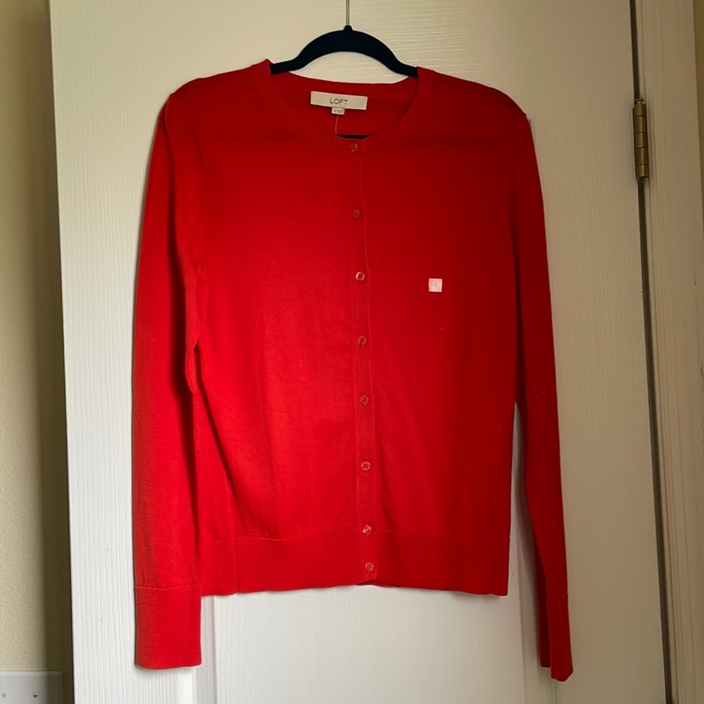 Burnt Orange LOFT Fall Cardigan